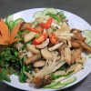 cá ngạnh xào hành nấm
