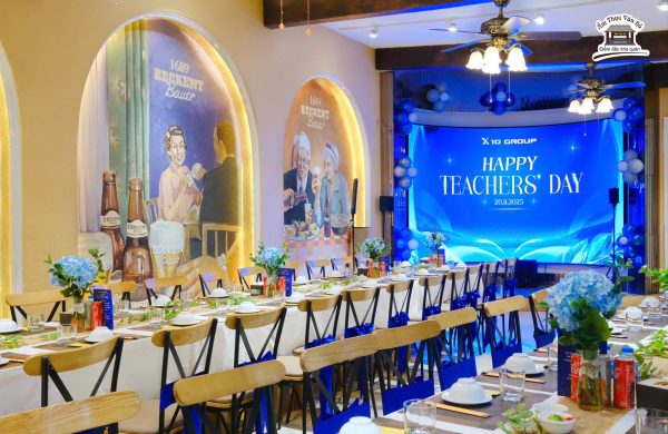 Trang trí tiệc tri ân 20/11 cho X10 Group