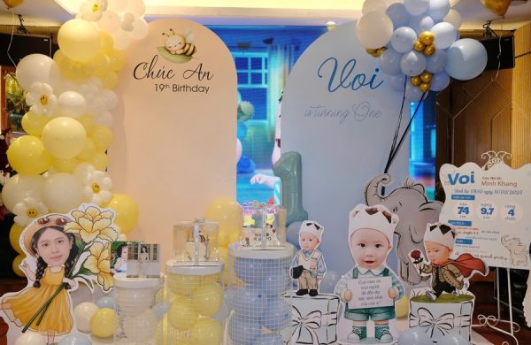 Trang trí tiệc sinh nhật bé Voi 1 tuổi & Chúc An 19 tuổi
